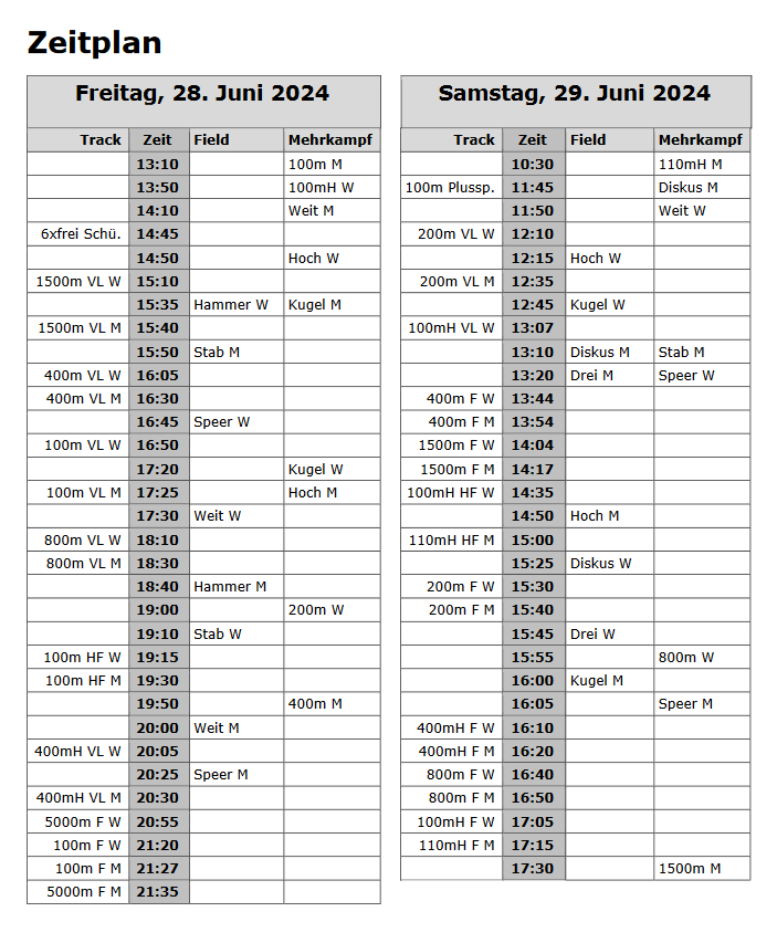 Bild Zeitplan